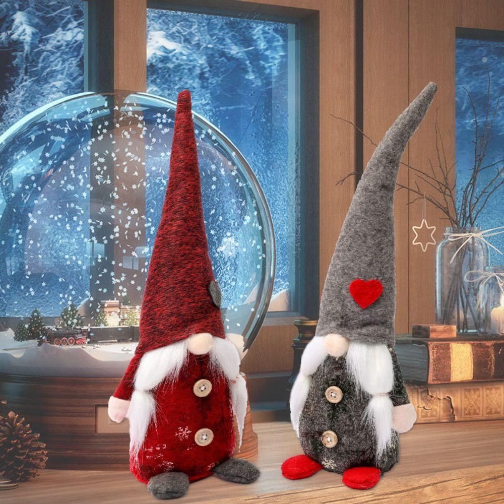Kawaii Short-legged Christmas Doll Mini Long Old Man Doll Knitted Christmas Doll Halloween