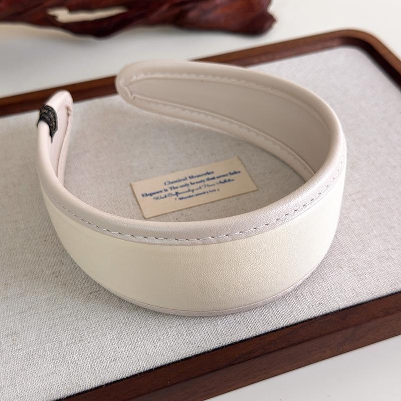 Обруч для волос во французском стиле, ретро кожаные широкие повязки на голову, женская повязка на голову, женский головной убор для умывания и макияжа, аксессуары для волос