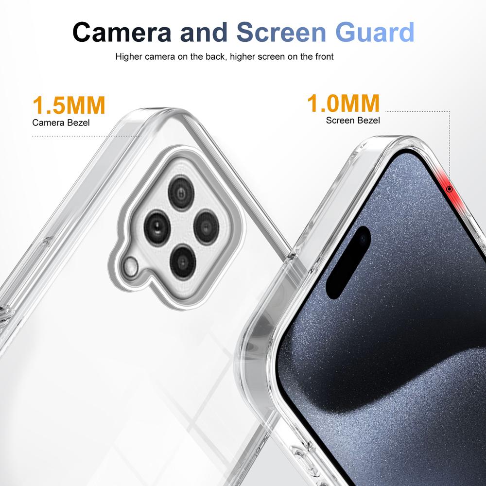KEYSION Прозрачный чехол для телефона для Samsung A22 4G A22 S 5G A12 ТПУ+ПК Противоскользящий Прозрачный Ударопрочный Чехол для телефона для Galaxy M12 M32