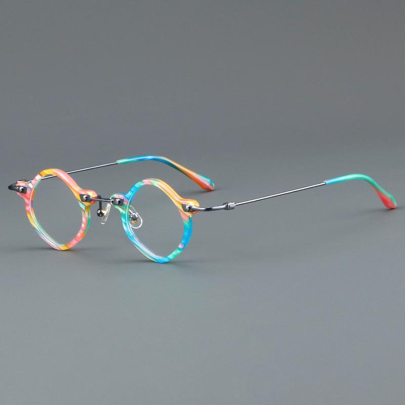 Lady Men's New Retro Clear Eyeglass Frames Fashionable Rhombus Optical Spectacle Solid Colorful Acetate Trendy Optical Glasses