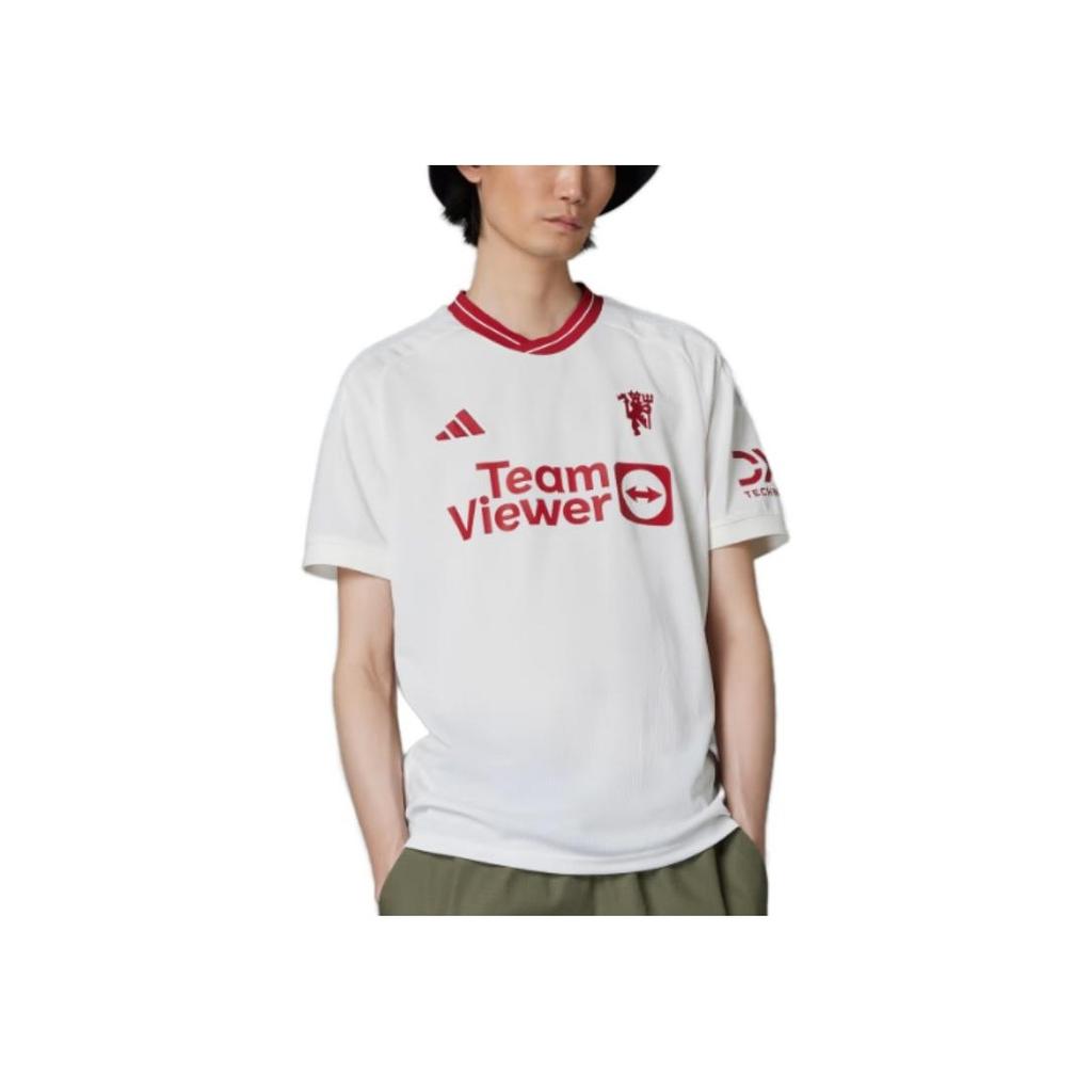 Adidas Манчестер Юнайтед 23/24 Экологичный повседневный футбольный трикотаж мужской облачно-белый IP1741