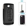 KEYYOU 10pcs 2/3 Buttons Car key Case for Peugeot 207 307 308 407 607 807 For Citroen C2 C3 C4 C5 C6 Flip Car Key shell