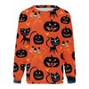 Fashion Women Halloween Print Party Round Neck Long Sleeve Socket Head Tops