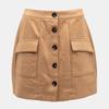 Button Skirt with Pockets Valentina Light Camel Suede Women