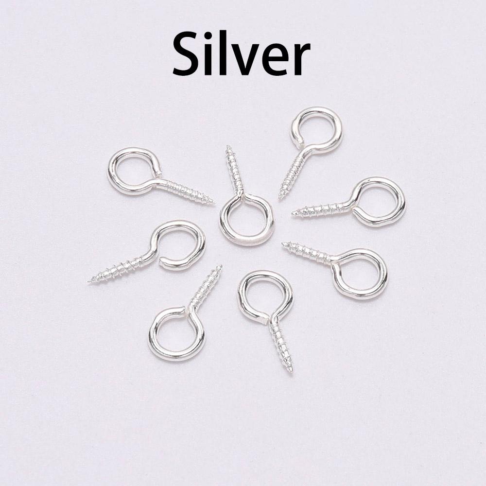 200Pcs Small Tiny Mini Eye Pins Eyepins Hooks Eyelets Screw Threaded Gold Color Clasps Hooks Findings for DIY Jewelry Making