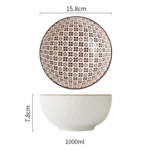 1 шт. японская посуда керамическая миска одинарная студенческая общежитие миски фруктовый салат суп рис популярная в сети миска для лапши ноль отходов