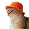Шляпы для кошек Новинка Дышащая Соломенная Легкая Одежда Кот Ведро Шляпа Для Летнего Отпуска Хэллоуин День Рождения Вечеринка Сад