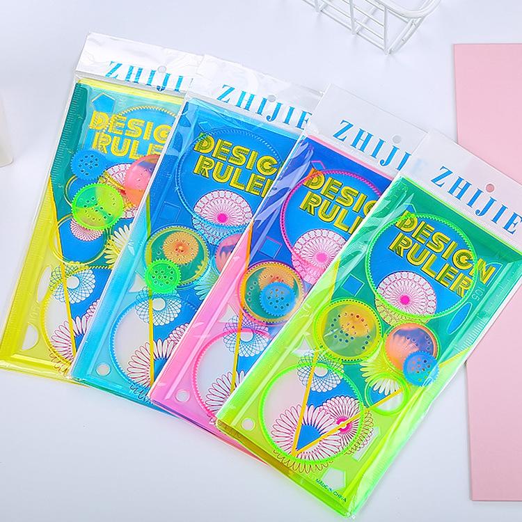 Геометрия Спирограф Набор трафаретов для рисования Шаблон для рисования Линейка Художественное ремесло Творческий Дети Дети Развивающая игрушка Подарок для девочек и мальчиков