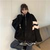 Осень-зима женская куртка с капюшоном на молнии уличная рубашка пальто искусственная овечья шерсть свободный кардиган свитер одежда Y2k