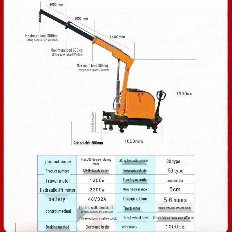 Mobile Electric Hydraulic Mini Crane