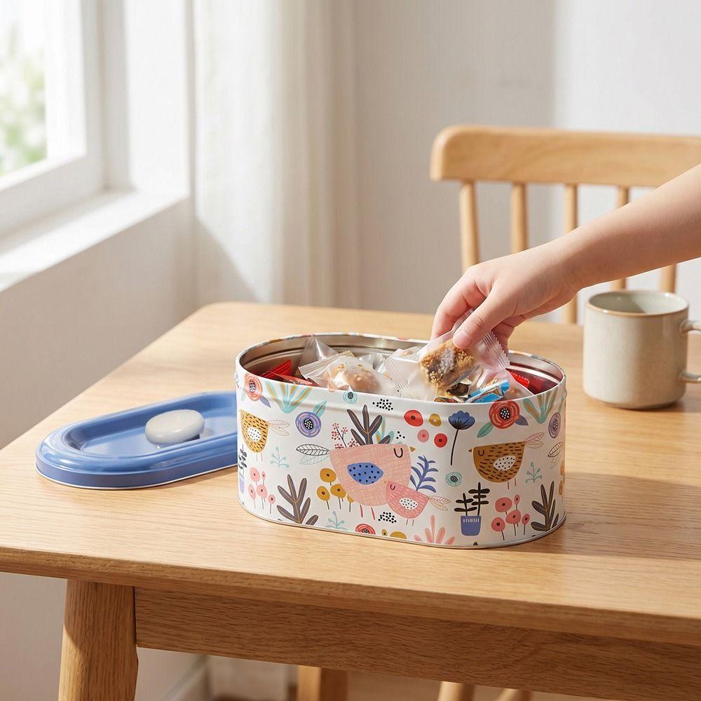2PCS/SET European Style Tinplate Storage Box Large Capacity Candy Cookie Box Gift Boxes Living Room