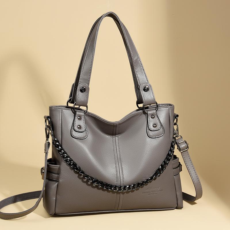 Сумка: Модная женская одноплечевая сумка из мягкой кожи большой вместимости, ручная сумка через плечо