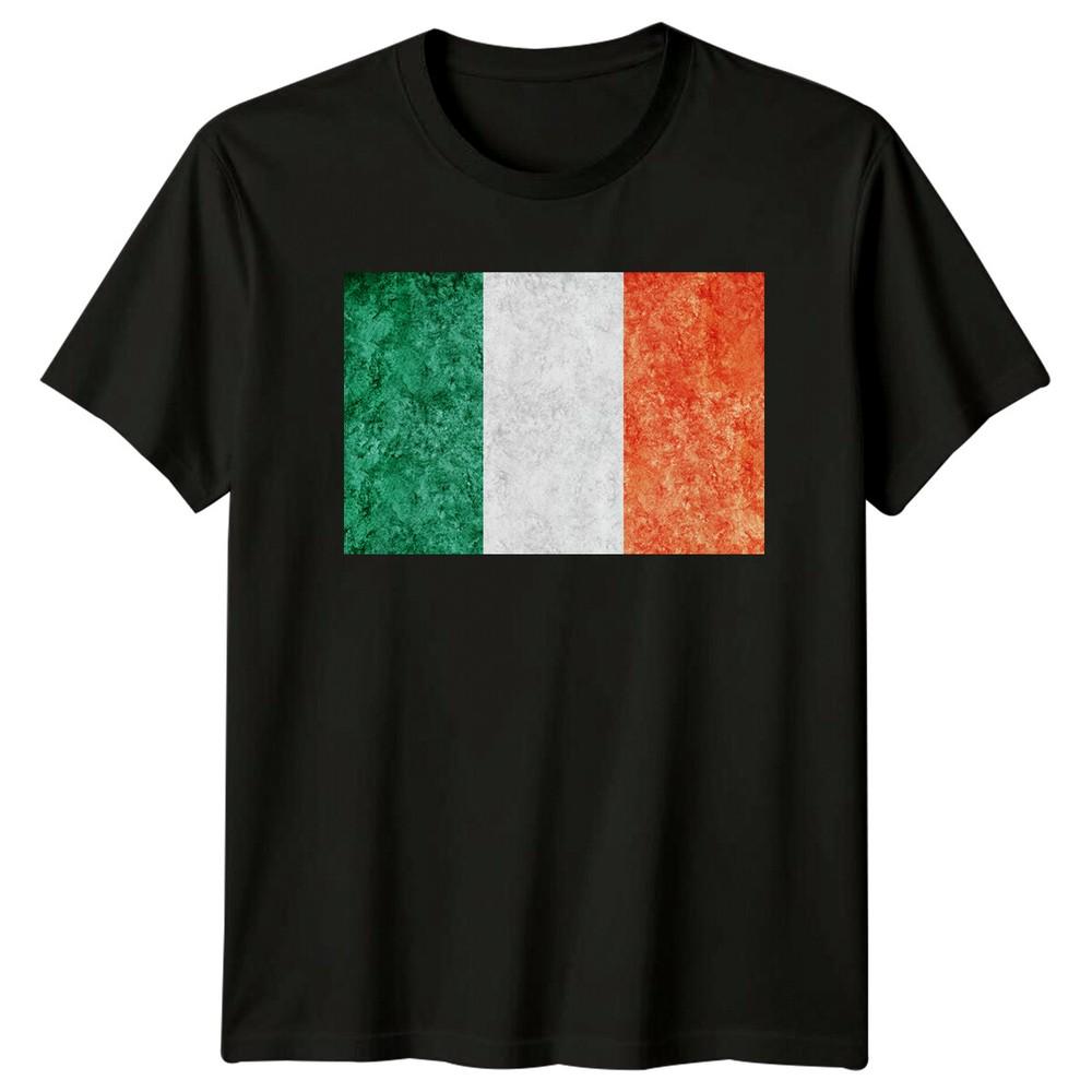 Ireland Flag Distressed Look Irish Flags Mens T-Shirt Womens Tee Graphic Top
