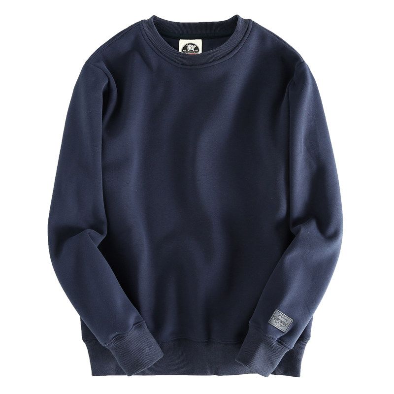 Exported to Japan Fabric Foreign Trade Cut the Tag off Solid round Neck Men's Sweater Export Overplus Order Men's round Neck Sweatshirts Pullover Tide