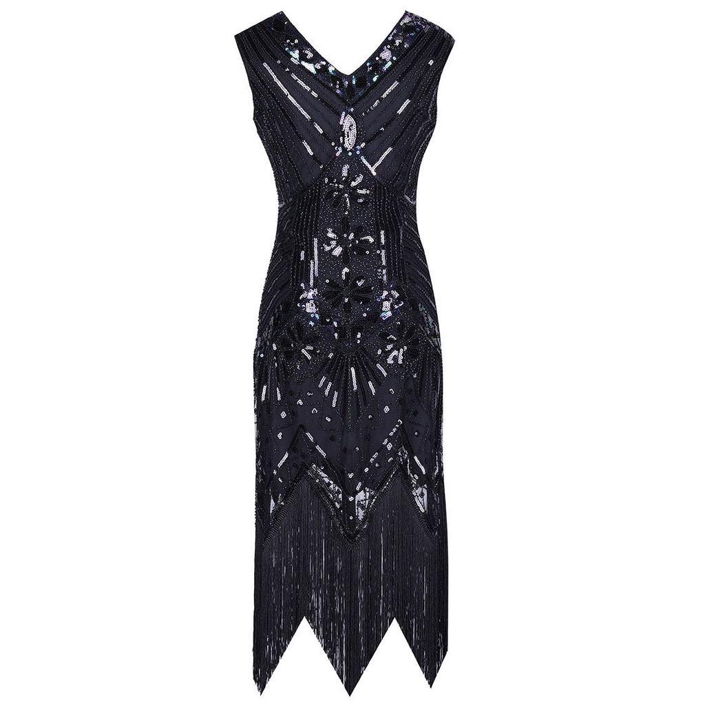 Elegant Gatsby Flapper Beaded Vintage Fringe Sequin Sleeveless Women Party Dresses For Timeless Style