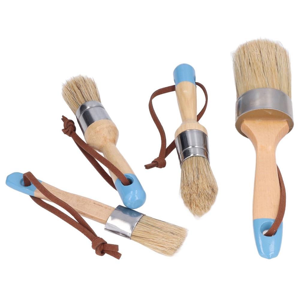 4шт кисть щетина деревянная ручка для мебели столы стулья шкафы DIY восковая покраска