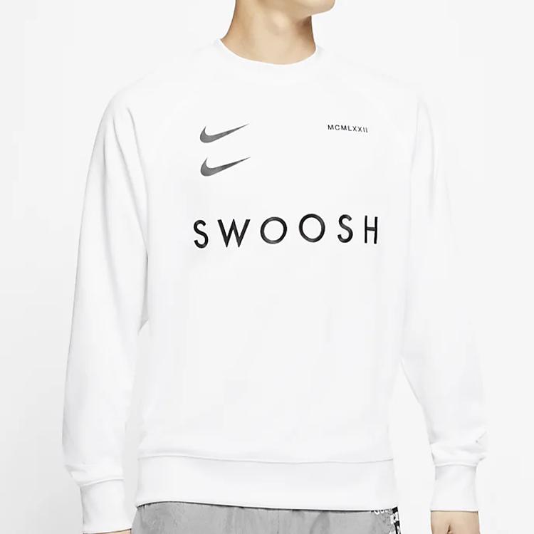 Nike Спортивная одежда Swoosh Pullover Hoodie Мужские топы Белый CJ4841-100