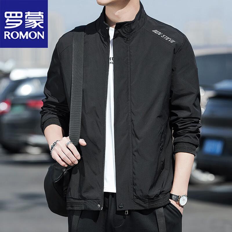 ROMON Men's Casual Stand Collar Jacket