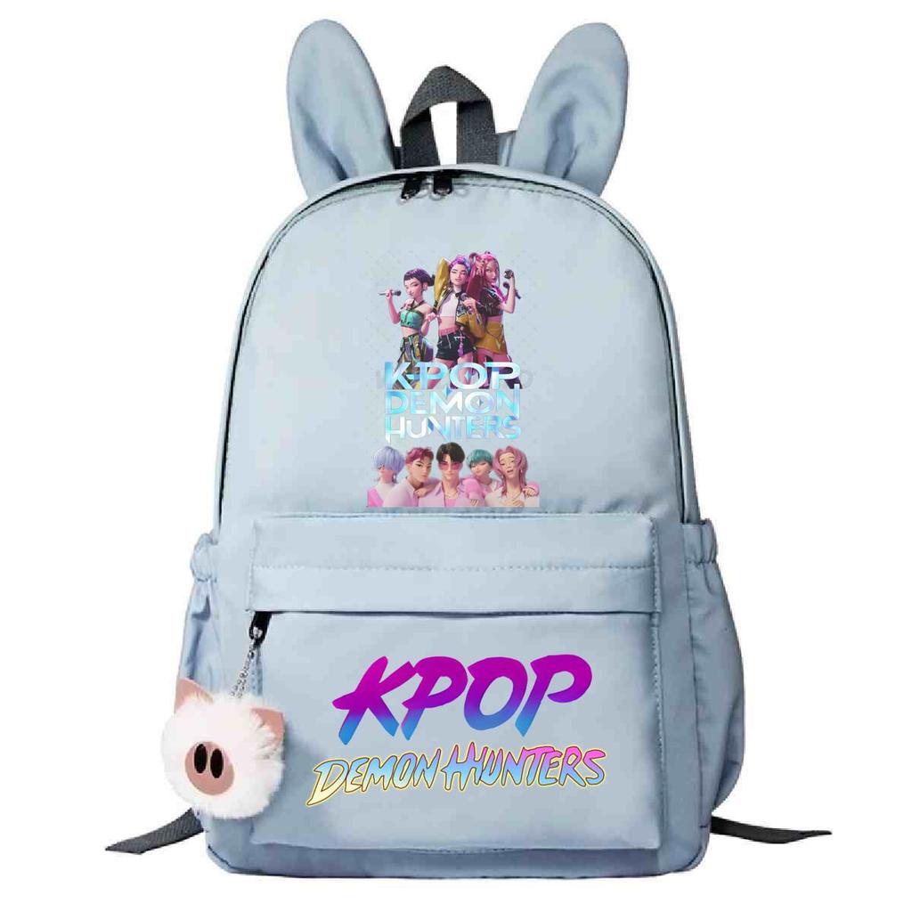 Kpop Anime Cartoon Print Student Korean Version Schoolbag Lightweight Cute Rabbit Ear Backpack