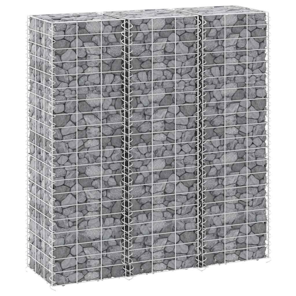 Gabion Raised Beds (3 pcs) 30 x 30 x 100 cm Iron