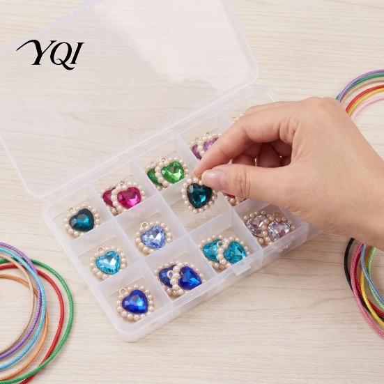 Metal Love Heart Charms 2Pcs Rhinestone Charms, Alloy Faux Pearl 21x18mm Novice Friendly DIY Jewelry Parts Dangle Pendants for Making Earrings