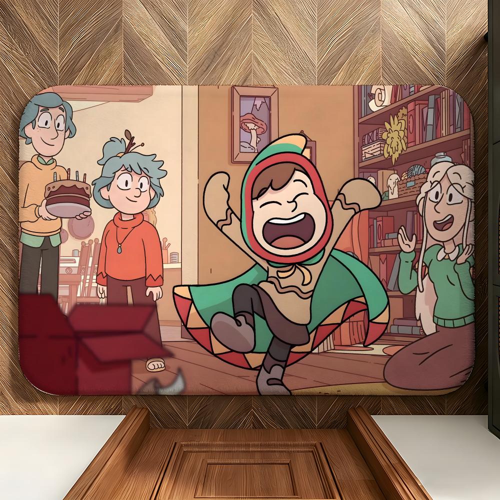 Cartoon H-Hilda Floor Mat Soft Flannel Floor Mat Suitable for Entryways, Living Rooms, Bedrooms, and Bathrooms