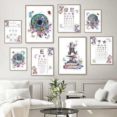 Офтальмологическая анатомия, медицинская офтальмологическая оптометрия, инструменты, настенная живопись на холсте, плакат на скандинавскую тему