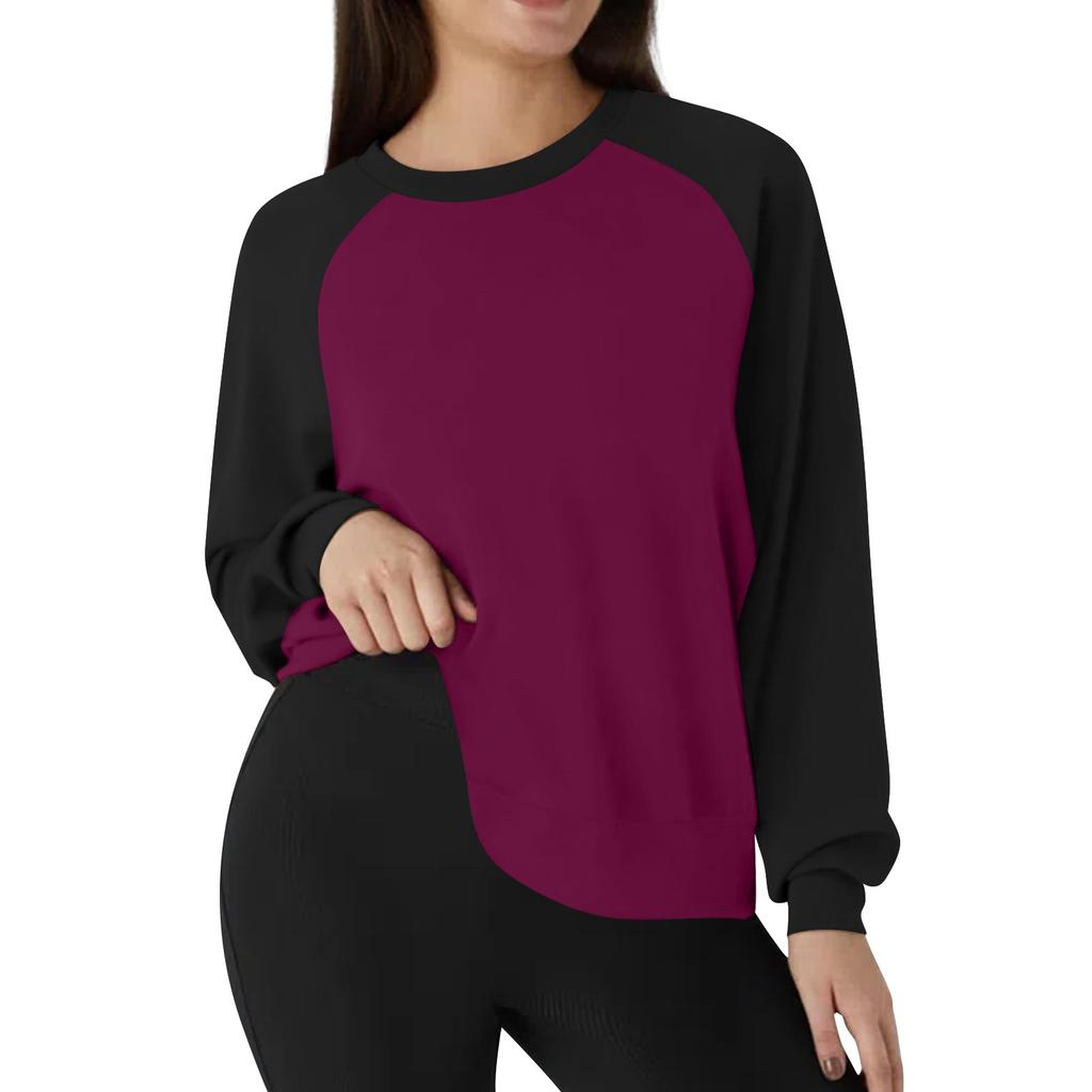 Женская повседневная свободная толстовка-пуловер, однотонная толстовка с длинными рукавами