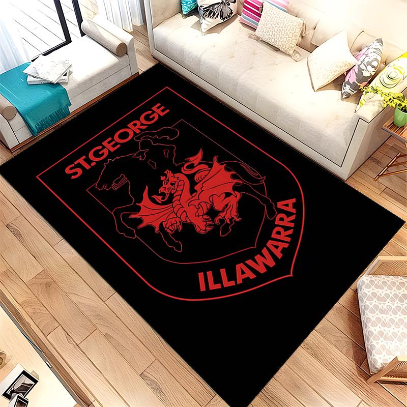 St George Illawarra Dragons (1) Rug Suitable For Living Rooms Bedrooms Computer Rooms Dining Areas And Placement Under Tables And Chairs Also An Ideal