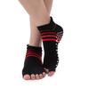 Double Heel Striped Five-Finger Socks Yoga Socks Women'S Cotton Professional Non-Slip Pilates Dance Open-Toe Socks