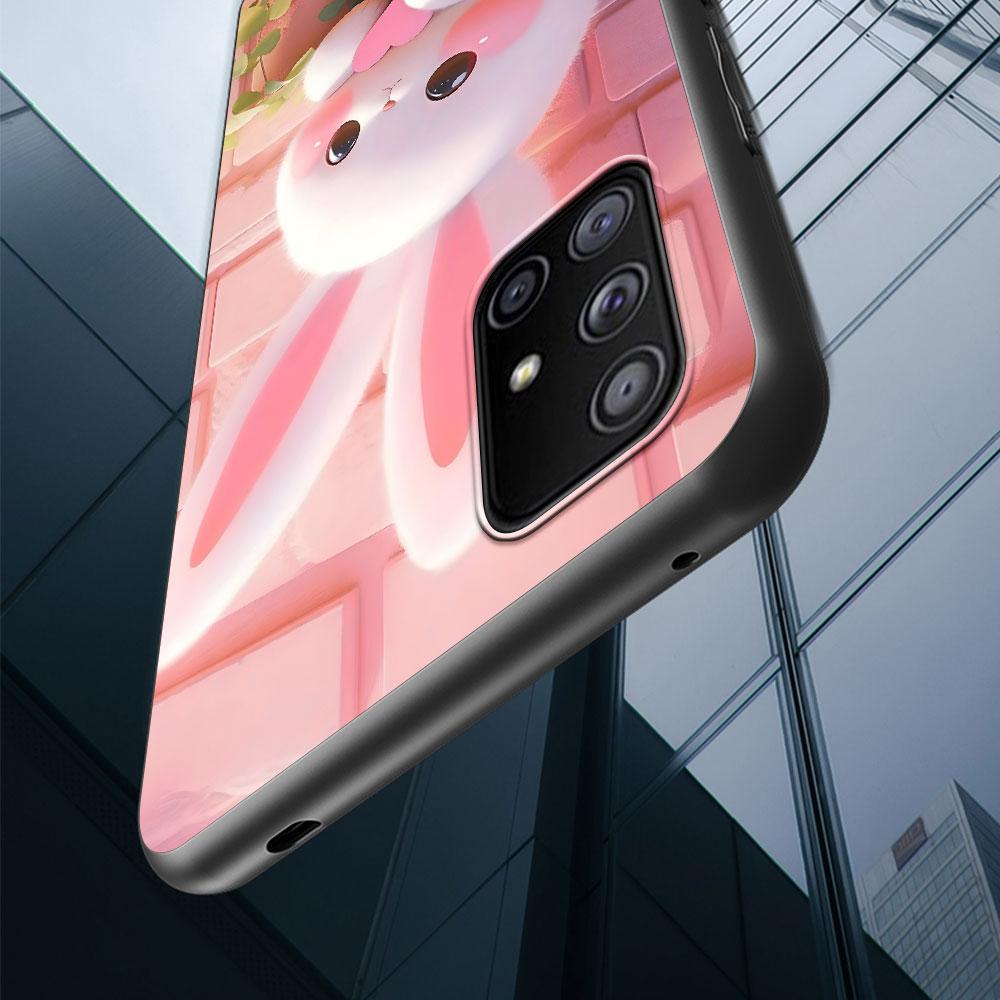 Милый Кролик в Фиолетовой Шляпе Чехол для Samsung Galaxy S23 S21 S20 FE S24 S22 Ultra S10 S10e S9 Plus Мягкий Черный ТПУ Чехол для Телефона