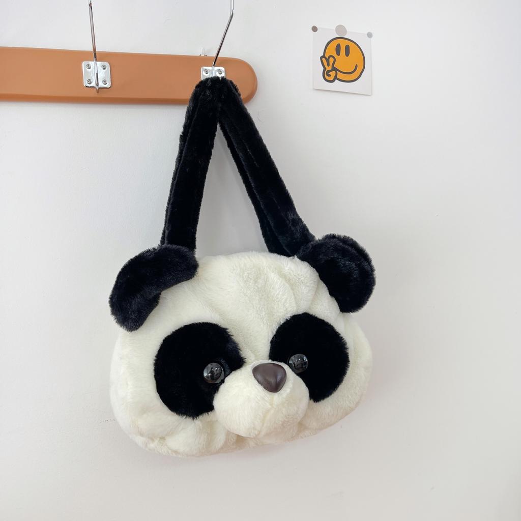 Модная плюшевая мультяшная сумка большой вместимости, милый ягодный медведь, ананас, щенок, белка, на плечо, сумка-тоут, панда