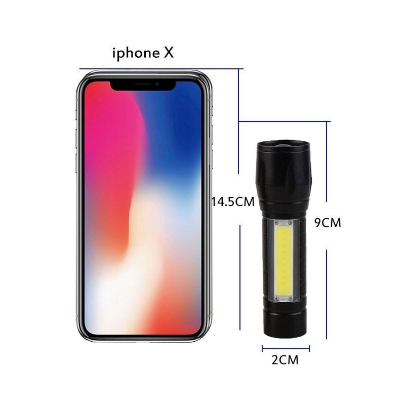 1-4 шт. мощный перезаряжаемый светодиодный фонарик с мини-зумом, уличный кемпинг, сильная лампа, водонепроницаемый фонарик