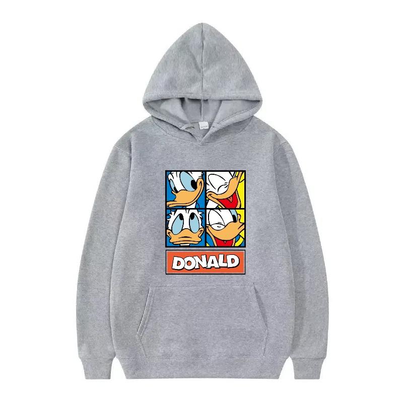 Disney Mickey Mouse Pattern Woman Fleece Casual Loose Black Autumn Tops Clothes Pullovers Ladies Cheap Hoodies Men Sweatshirts