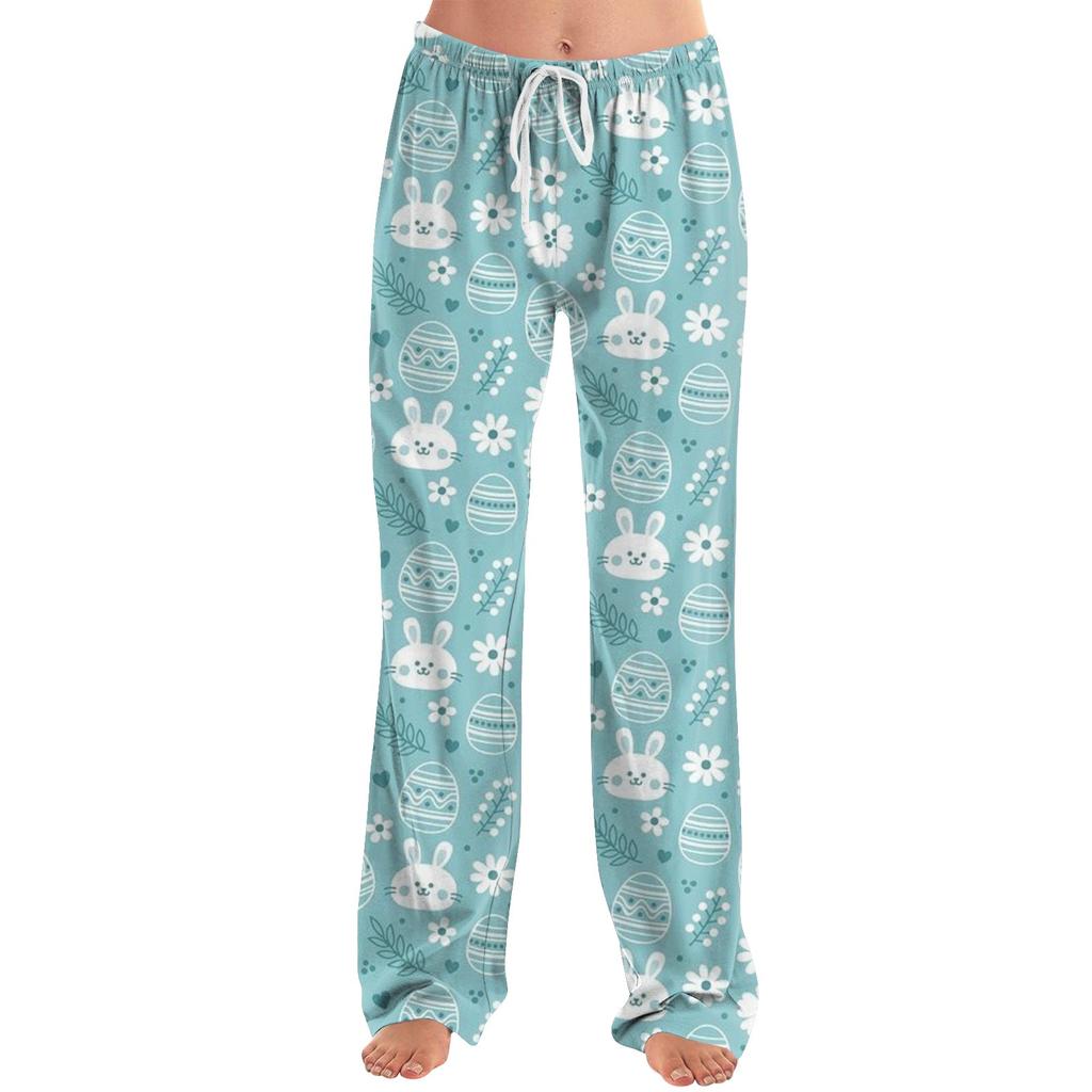 Женские модные свободные повседневные брюки с пасхальным принтом