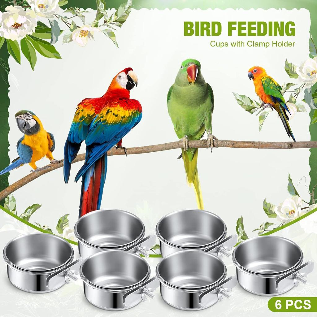 Pet Supplies Bird Food Stainless Parrot Starling Feeder Anti-chewing Food Box