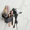 Wall Mounted Hair Dryer Holder Carbon Steel Curling Iron Shelf Toilet Blower Holder  Hairbrush