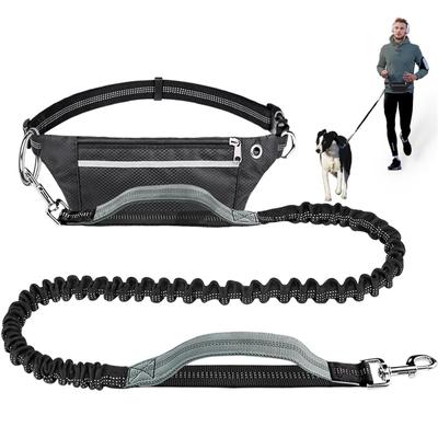 Поводок для собак Hands Free, поясной ремень для ходьбы, бега, бега трусцой, амортизирующий поводок-банджи для собак средних и крупных пород