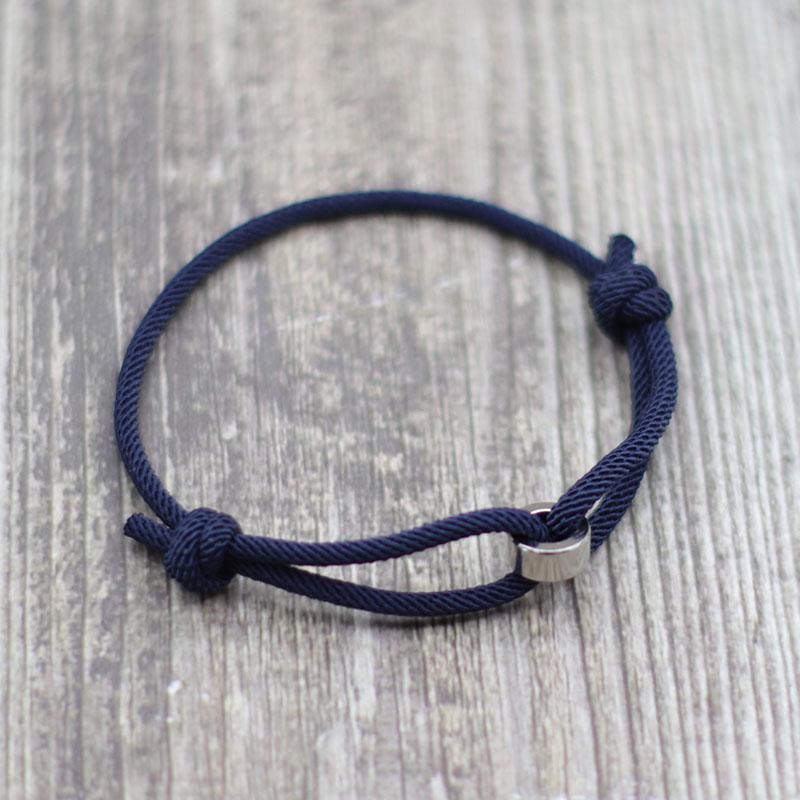 Noter 3mm Thin Cord Chain Bracelet Unisex Stainless Steel Coil Handmade Adjustable Braclet Lucky Blue Red Thread Braslet Joias