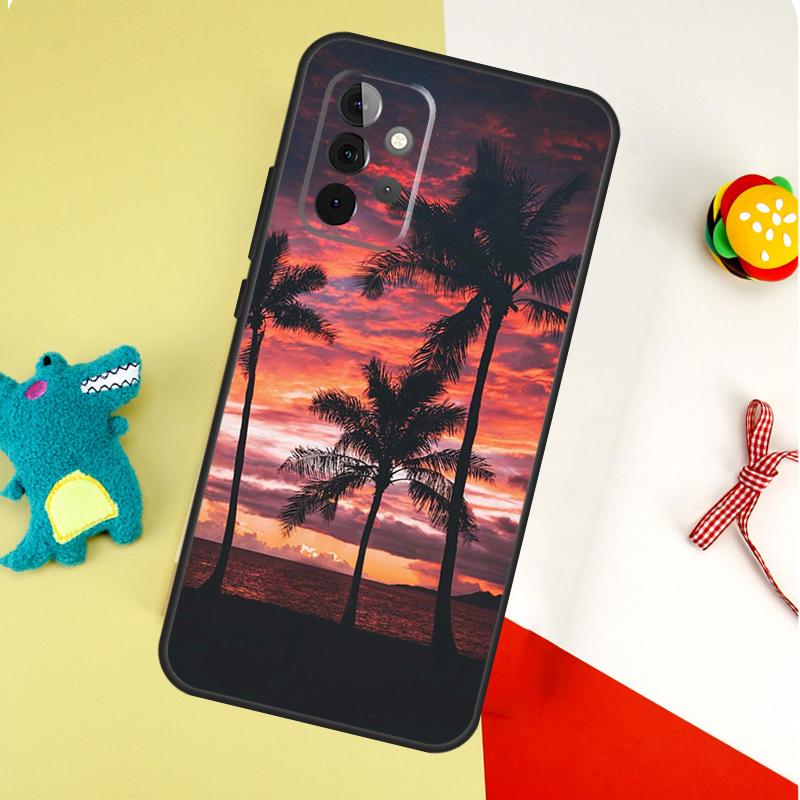 Летний Пляж Закат Пальма Для Samsung Galaxy A22 A32 A52 A54 A34 A14 A55 A35 A15 A53 A33 A13 A05 A06 A16 Чехол для Телефона