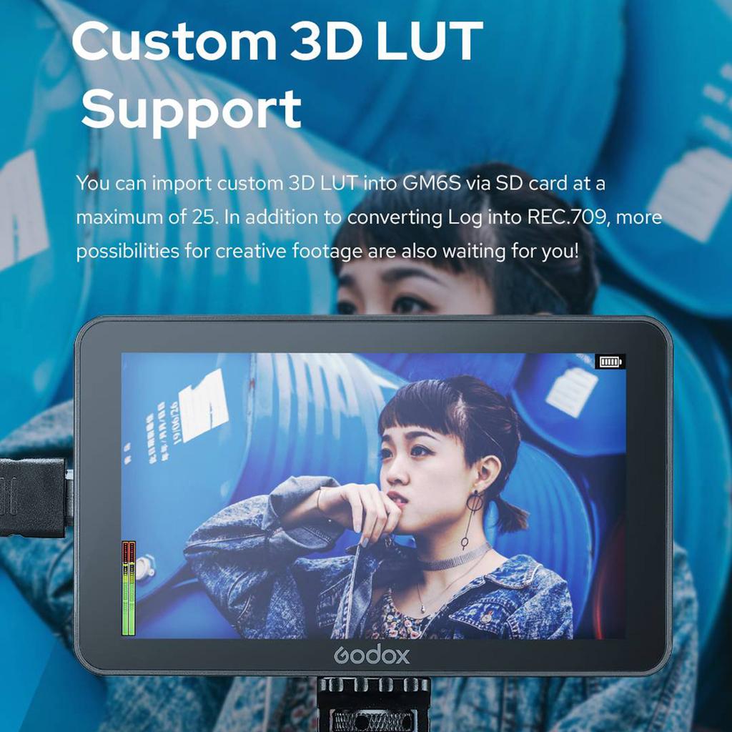 Godox GM6S 5.5 Inch 4K Camera Monitor 1200nit Ultra-bright Video Monitor for DSLR Camera 1920 *