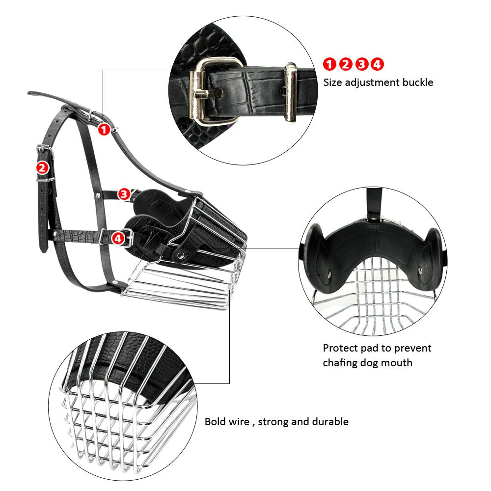 Черный/коричневый прочный металлический проволочный намордник для собак большой породы собак амстафф питбультерьер против укусов и лая жевательные намордники