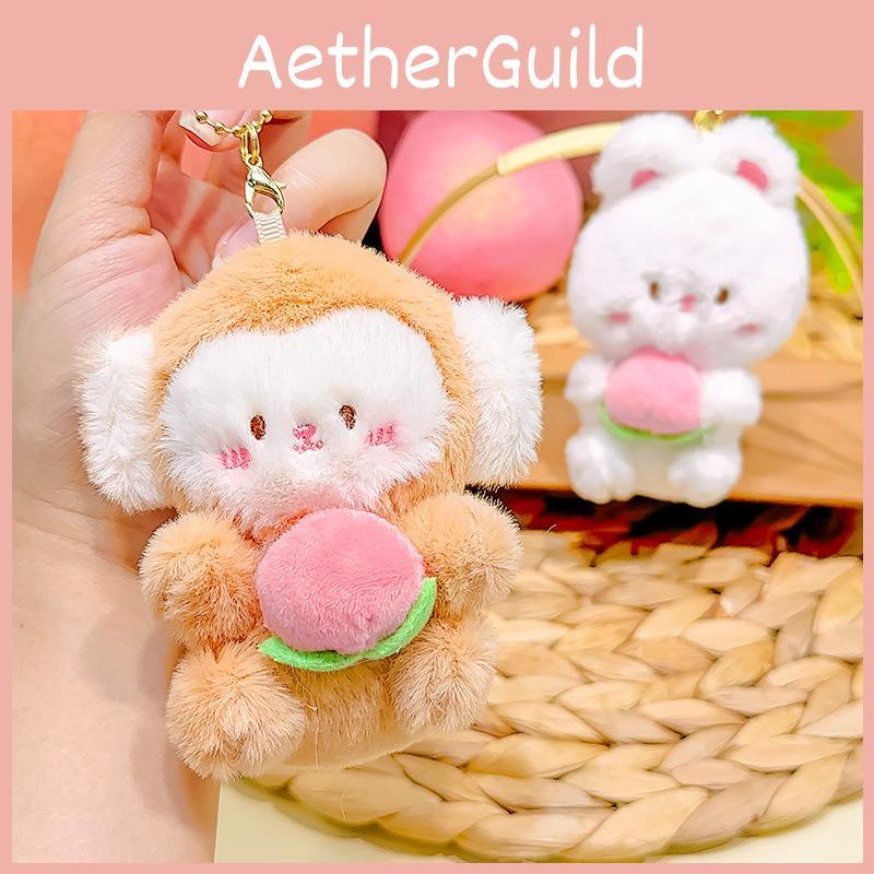 Adorable Peach You Delight Series Plush Magnetic Keychain Couple Bag Charm Gift