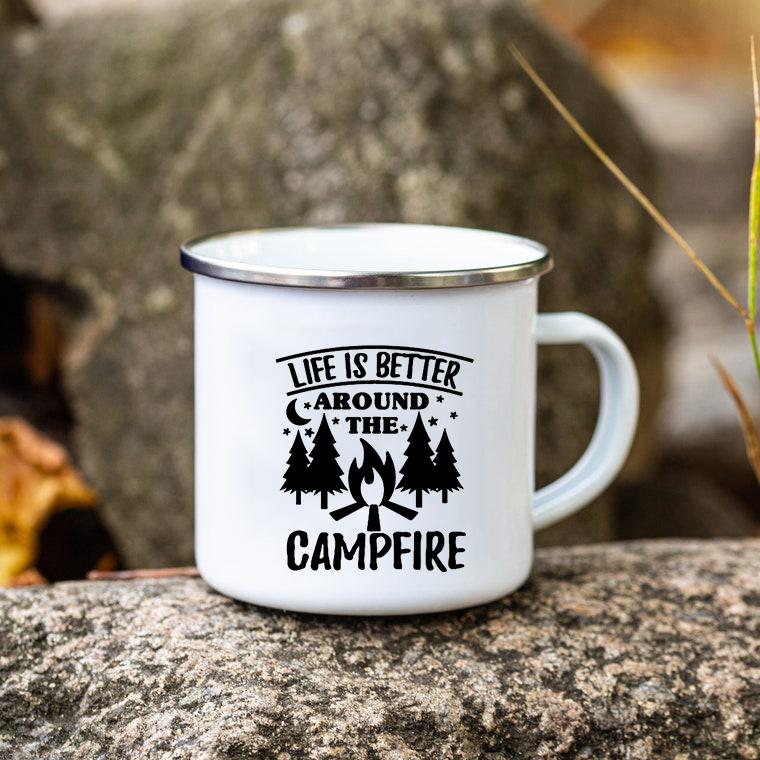 Making Memories One Campsite At A Time Camping Mug Happy Camping Campfire Enamel Mug Adventure Cups Camper Van Gift