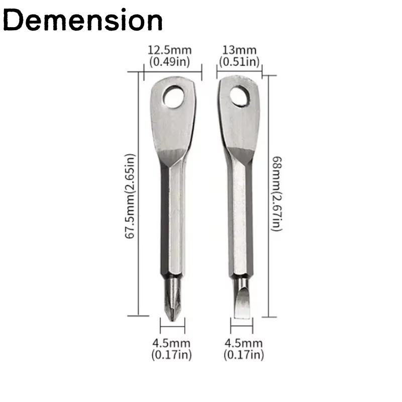 Portable Phillips Slotted Screwdriver Set Key Ring Keychain Mini Pocket Keyring Cross Screw Driver Repair Tool Gadget