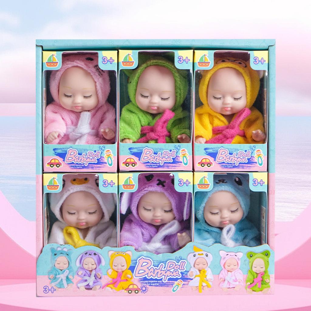 4 Inch Baby Dolls 6pcs Set Realistic Baby Dolls Toys With Cute Handmade Doll Clothes For Suitability Kids 3 And Up