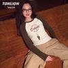 Женская футболка TonLion с цветовыми блоками, длинным рукавом и приталенным кроем