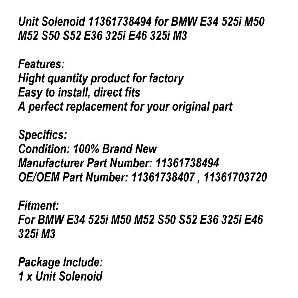 Блок Соленоидов 11361738494 для BMW E34 525i M50 M52 S50 S52 E36 325i E46 325i M3