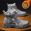 Men's Boots Fashion Camouflage Design High Top Boots Breathable Casual Canvas Boot Plush Warm Winter Boots for Men Botas Hombre