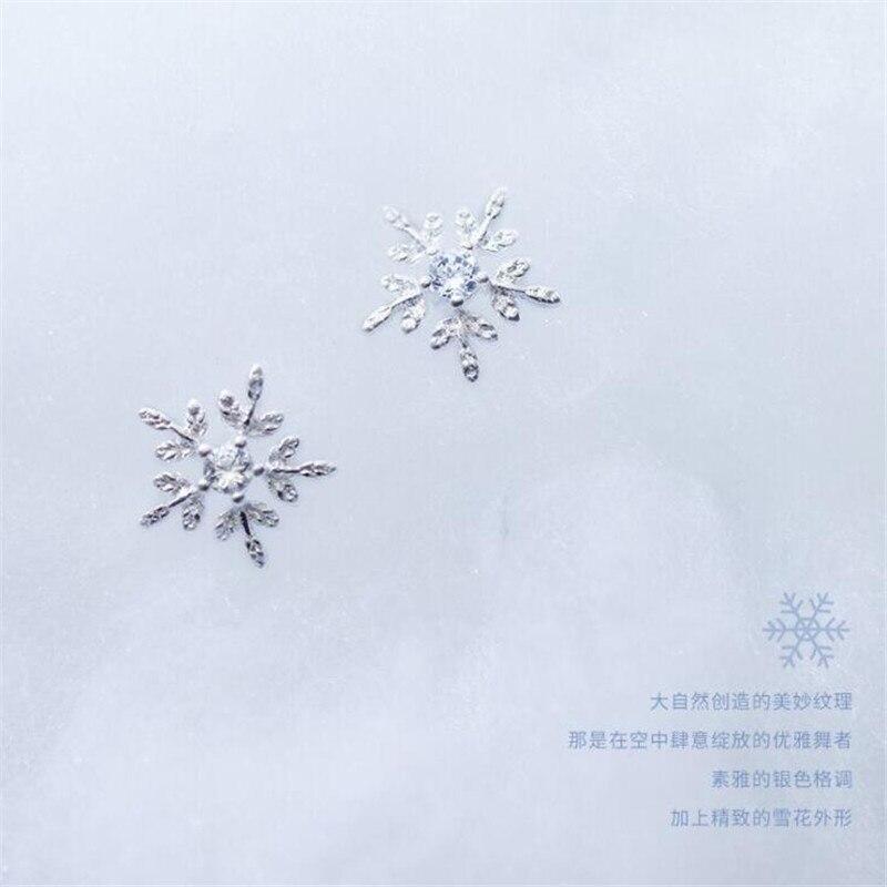 Романтичные вишневые популярные модные новые изысканные серебряные ювелирные изделия 925 пробы серьги-гвоздики в виде снежинки-цветка E207